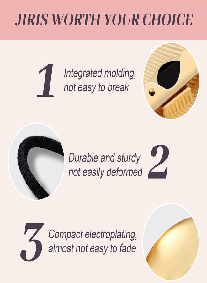 JIRIS 2PCS Metal Hair Tie For Women,Gold Cuffs,Metal Geometric Gold Hair Ties, Hair Accessories Stretchy and Non-Damage Ponytail Holders,Ponytail Cuff Hair Bands For Hair Styling(SET7) - Image 3
